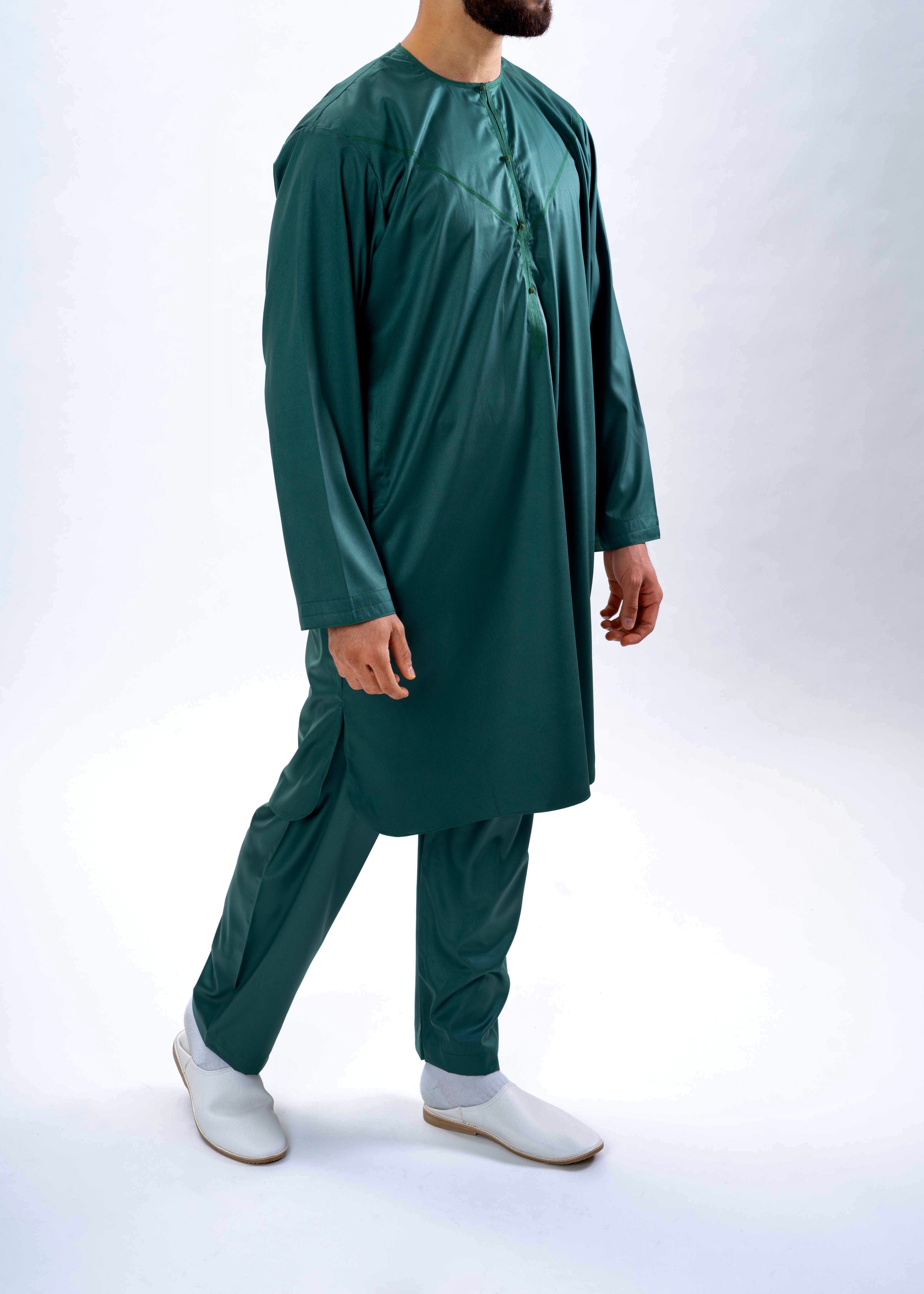 Qamis Vert Bouteille - Pakistanais